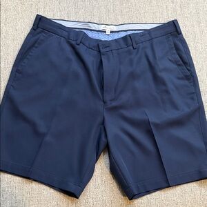 Peter Millar Navy Flat Front Shorts